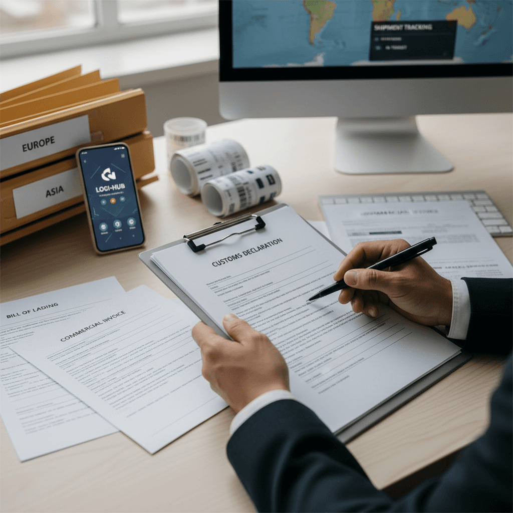 Supply chain logistics management showing inventory tracking and planning
